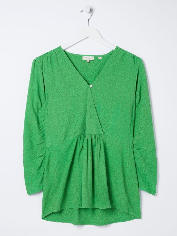 fat face Green Frankie Wrap Blouse