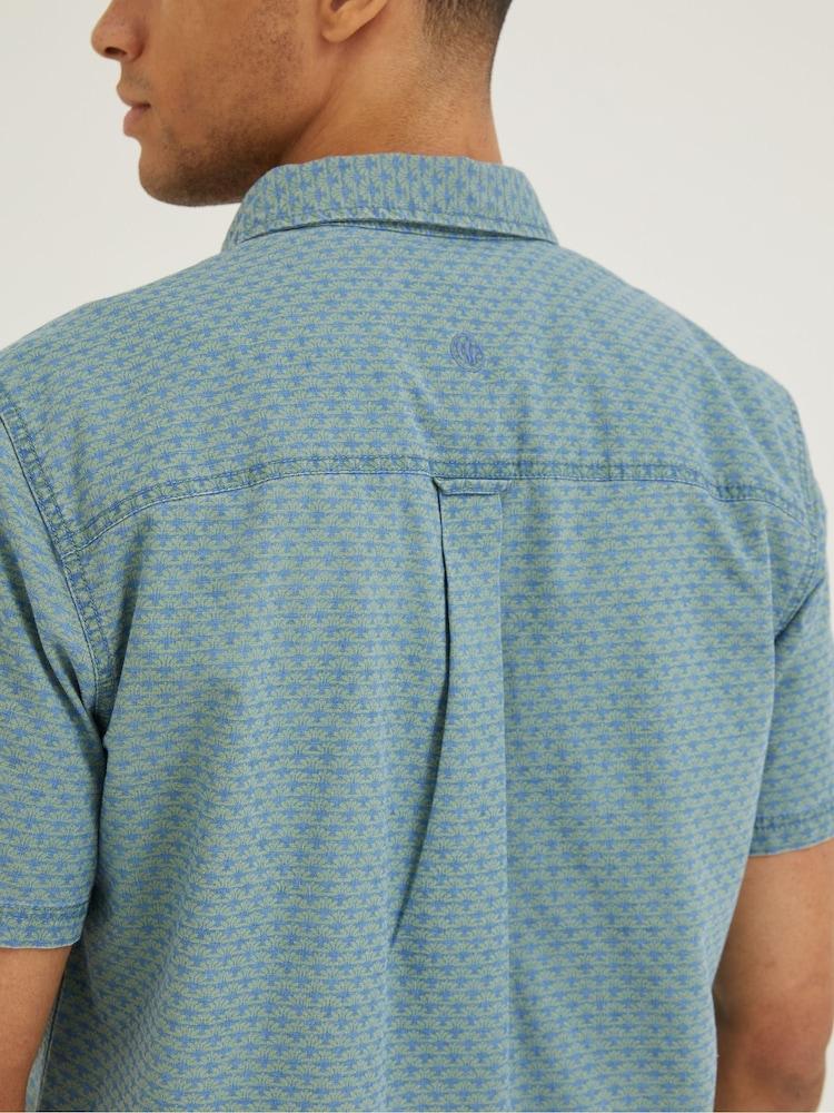 fat face Green Geo Indigo Print Shirt