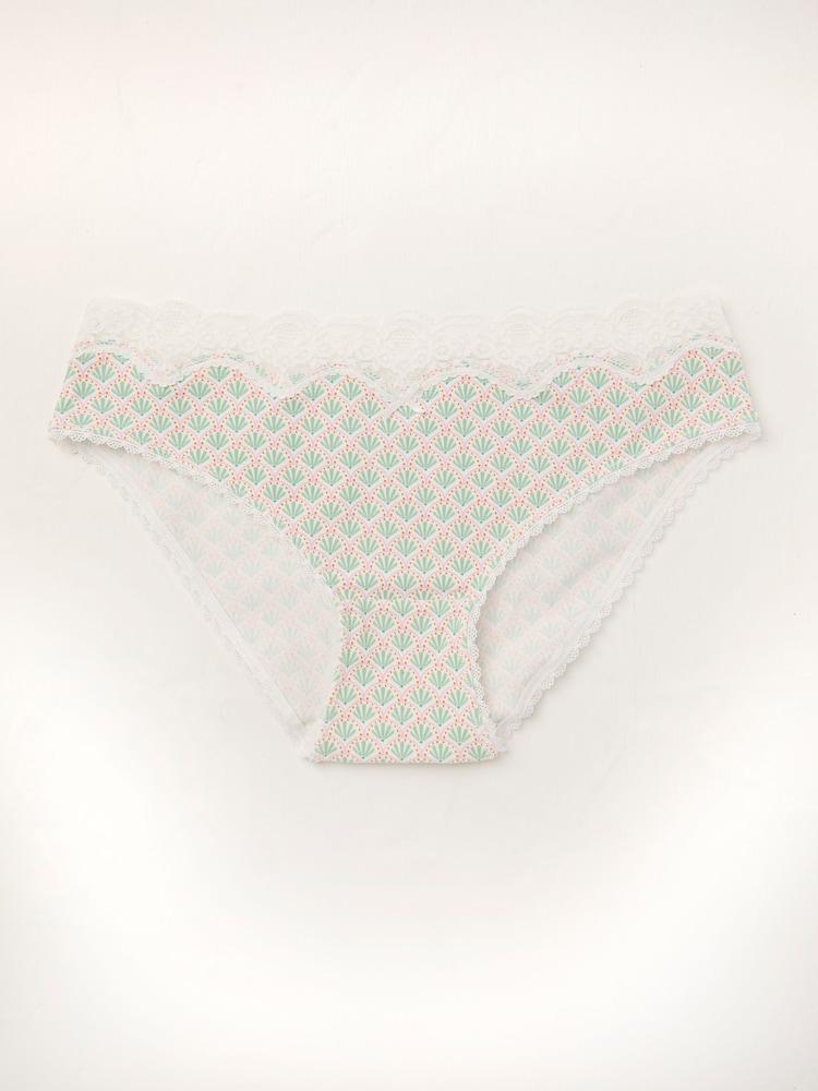 Fat Face Green Geometric Print Mini Knickers