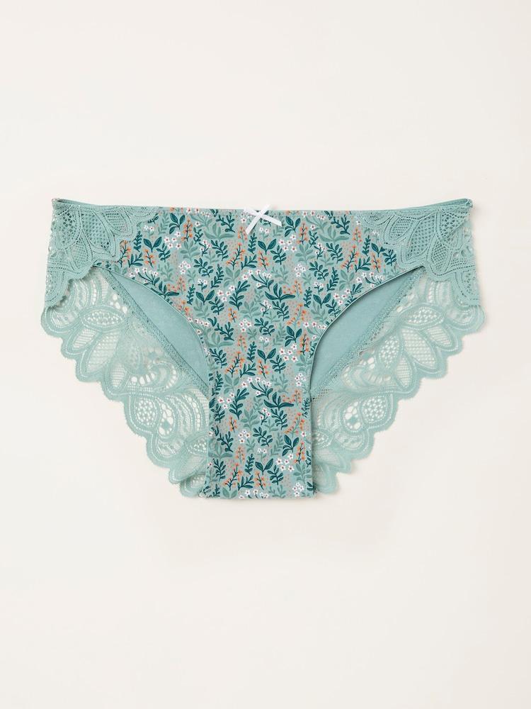 Fat Face Green Haze Busy Bloom Brazillian Knickers