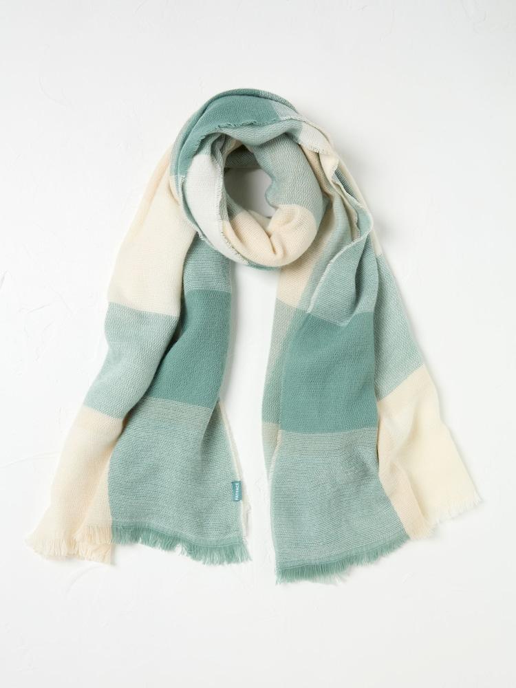 Fat Face Green Haze Check Scarf