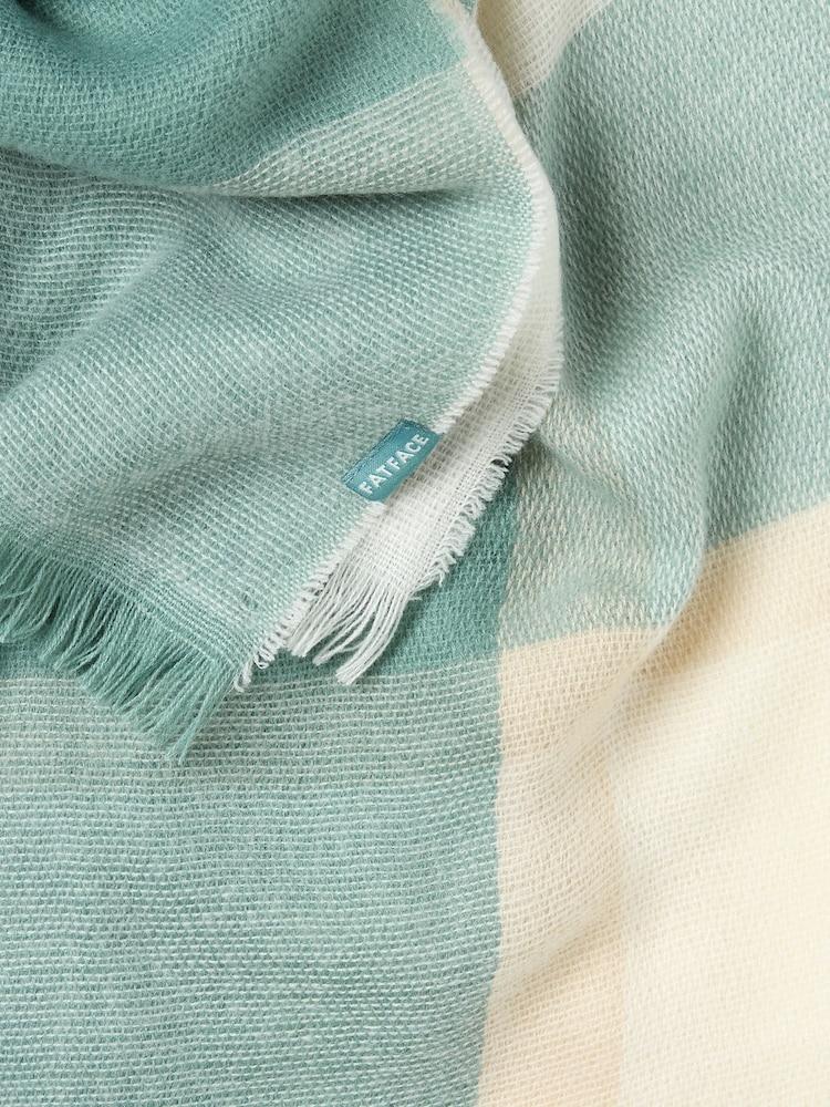 fat face Green Haze Check Scarf