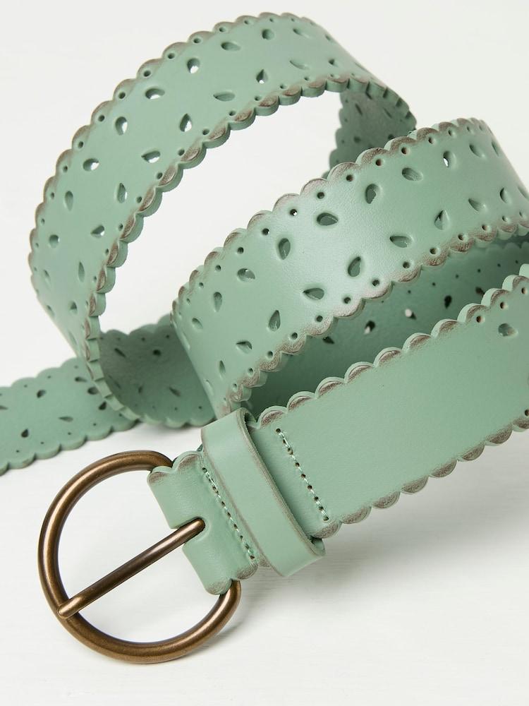 fat face Green Haze Scalloped Jean Leather Belt