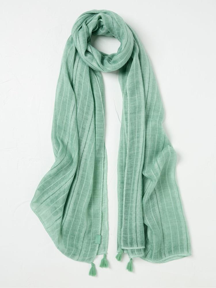 Fat Face Green Haze Semi Plain Lightweight Scarf