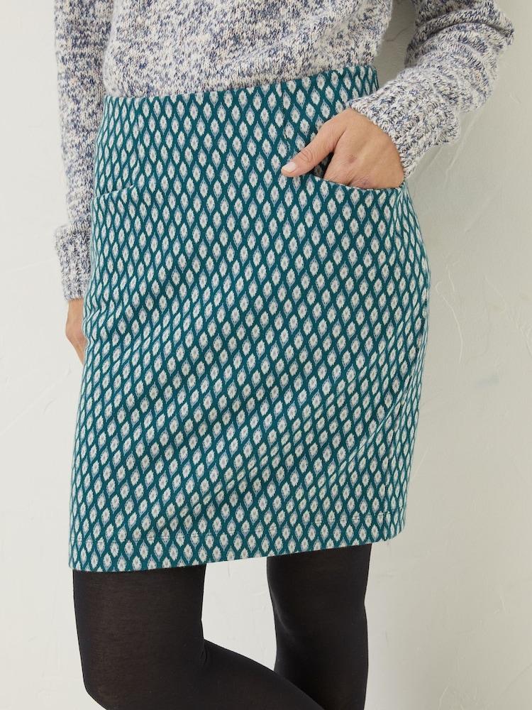 Fat Face Green Jennie Ikat Skirt