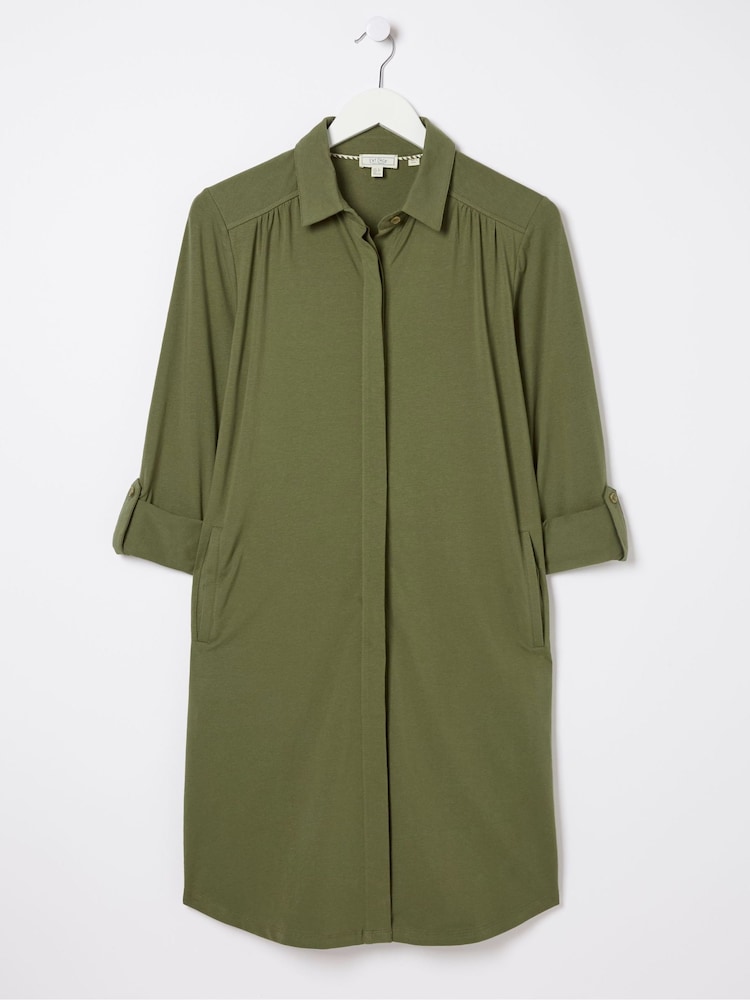 fat face Green Jersey Shirt Tunic Dress