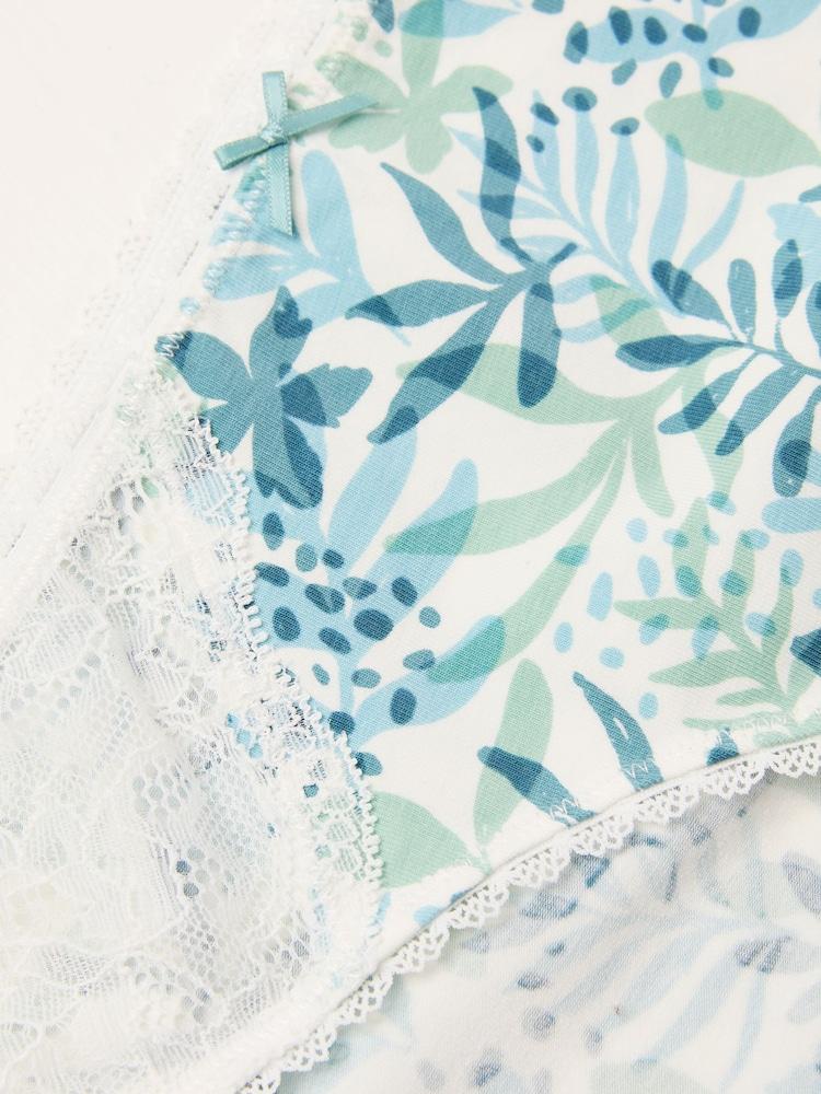 Fat Face Green Leaf Print Knickers
