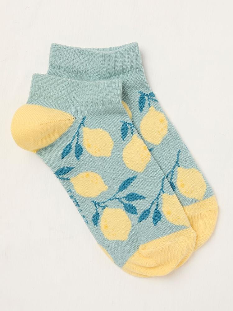 Fat Face Green Lemon Trainer Socks