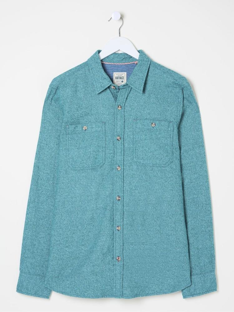 fat face Green Long Sleeve Malton Shirt