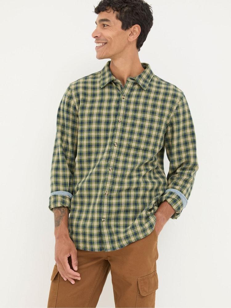 Fat Face Green Long Sleeve Read Check Shirt