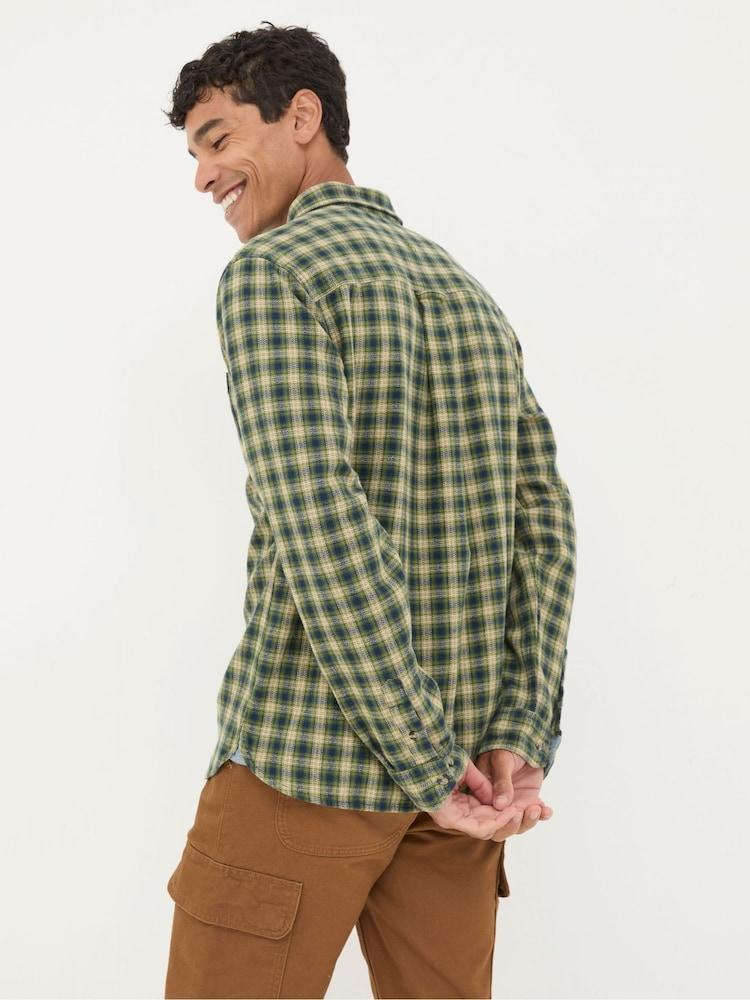 Fat Face Green Long Sleeve Read Check Shirt
