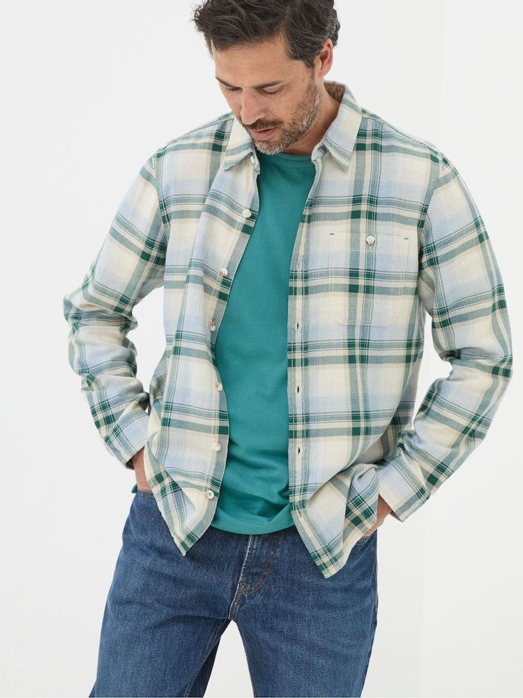 Fat Face Green Long Sleeve Tyburn Check Shirt
