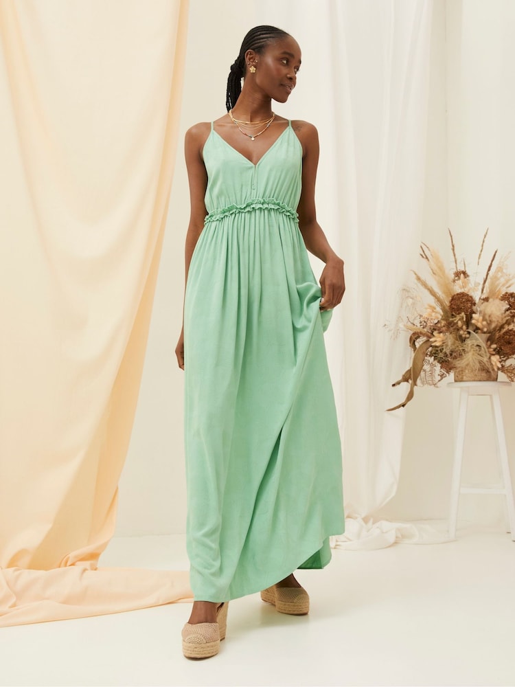 Fat Face Green Maxi Dress