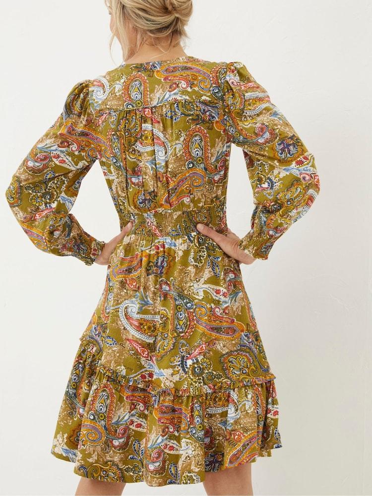 Fat Face Green Prairie Paisley Dress