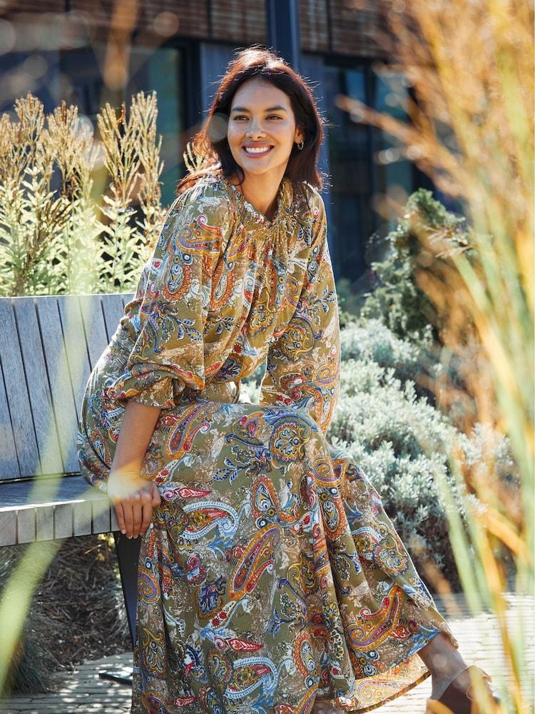 Fat Face Green Prairie Paisley Tunic