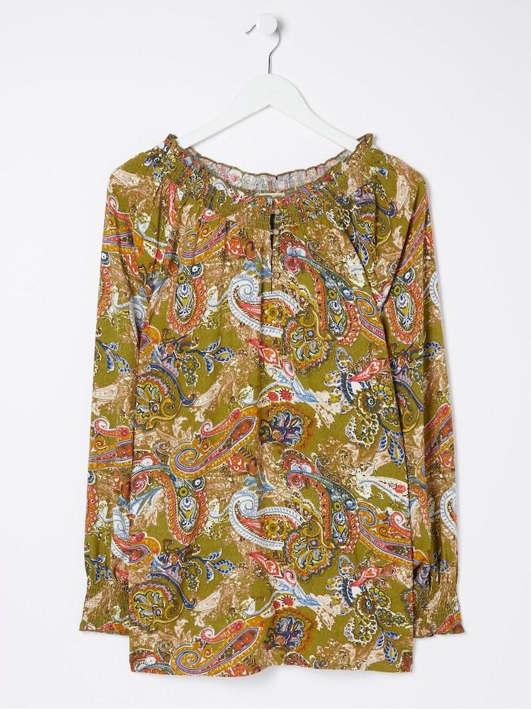 fat face Green Prairie Paisley Tunic