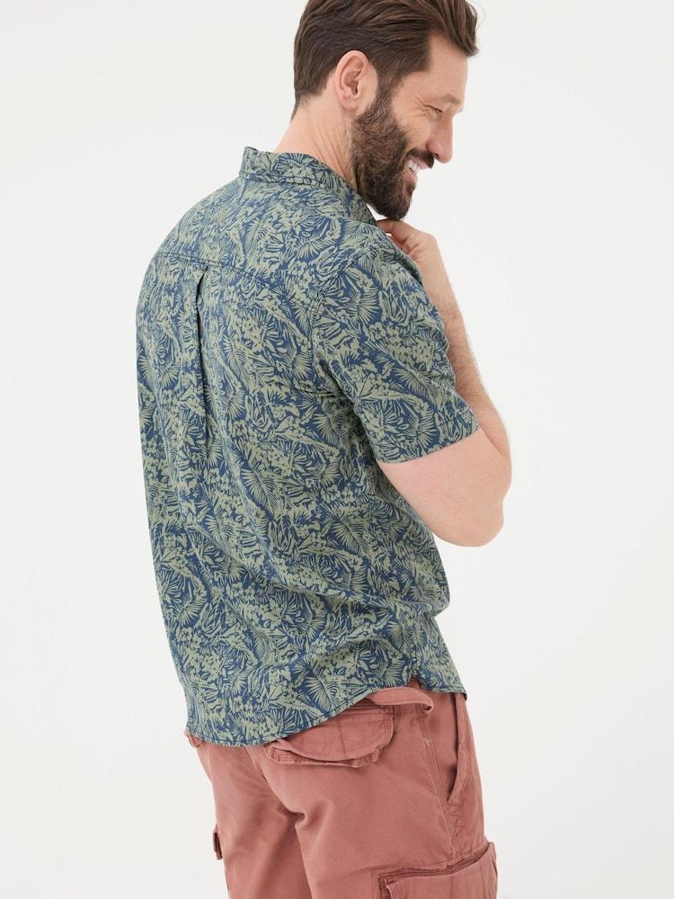 Fat Face Green Short Sleeve Jungle Print Shirt