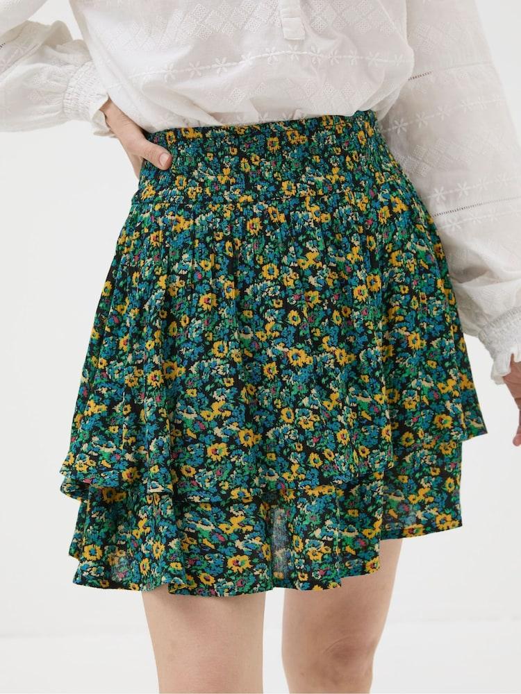 Fat Face Green Spring Floral Skirt