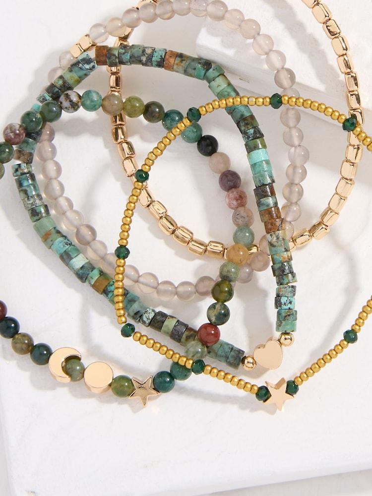 fat face Green Stretch Stack Bracelet