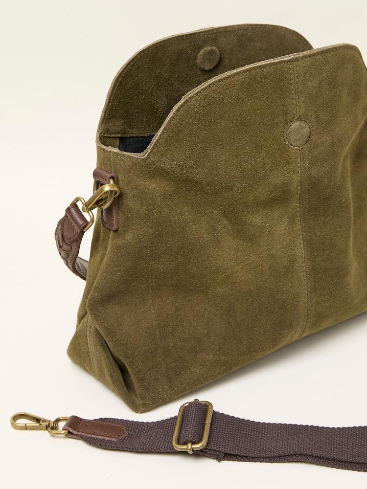 fat face Green Suede Envelope Bag