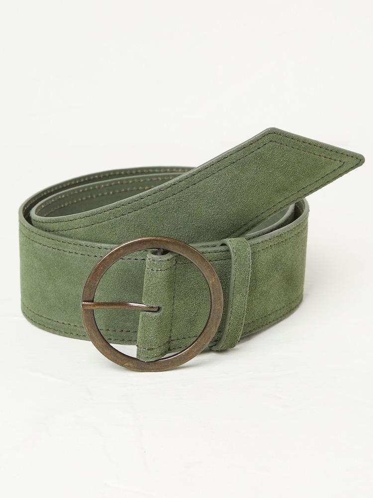 fat face Green Wide Suede Belt