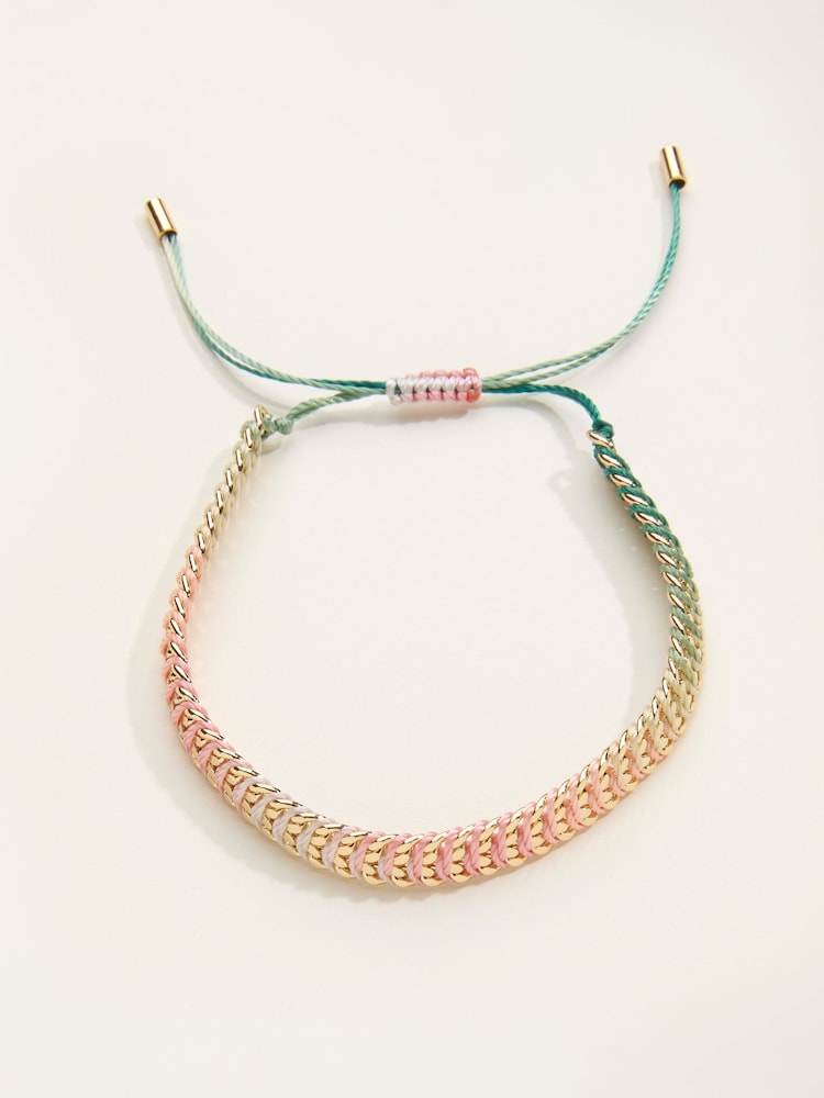 Fat Face Green Woven Bracelet