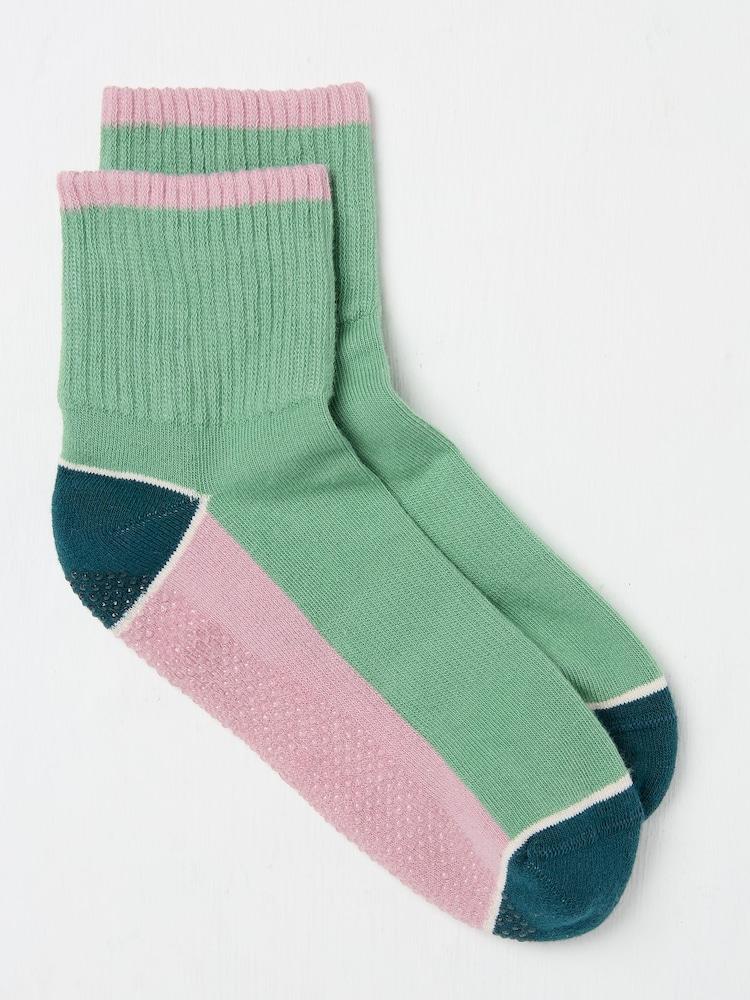 Fat Face Green Yoga Socks