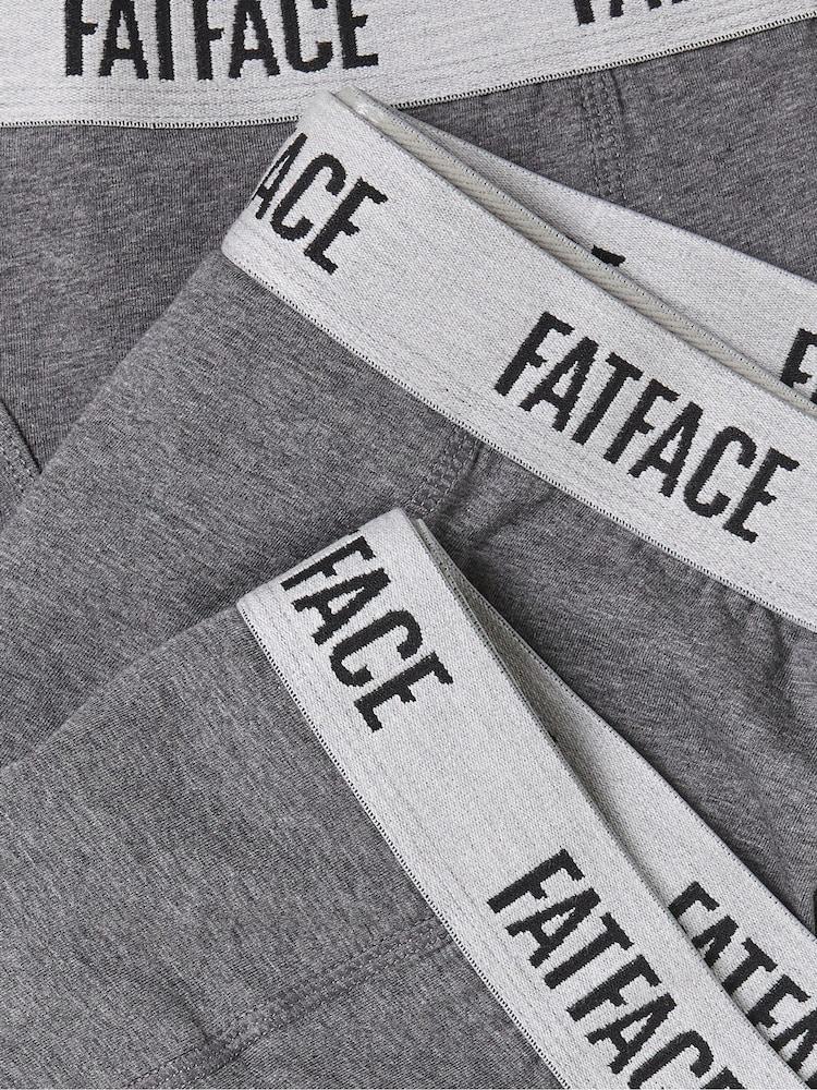 Fat Face Grey 3 Pairs Of Plain Boxers