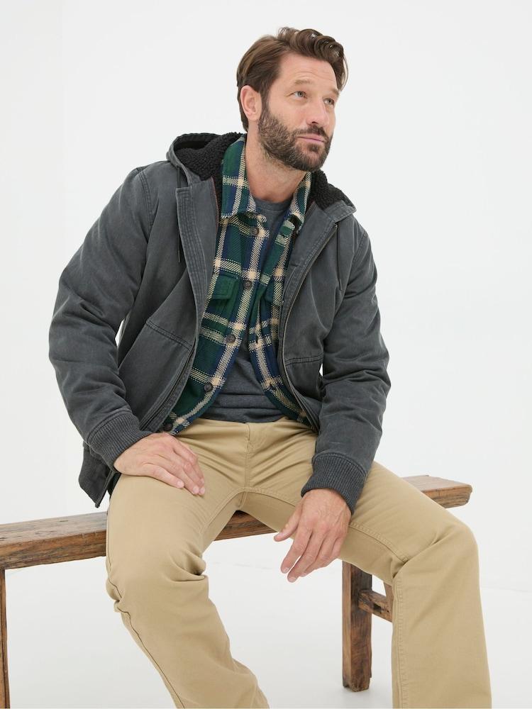 Fat Face Grey Charcoal Denver Hooded Jacket