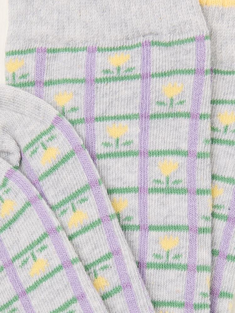 Fat Face Grey Check Tulip Socks