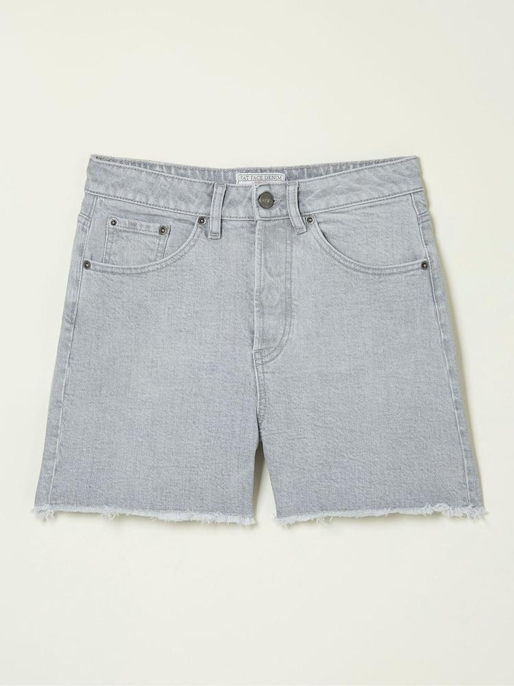 fat face Grey Courtney Cut Off Denim Shorts