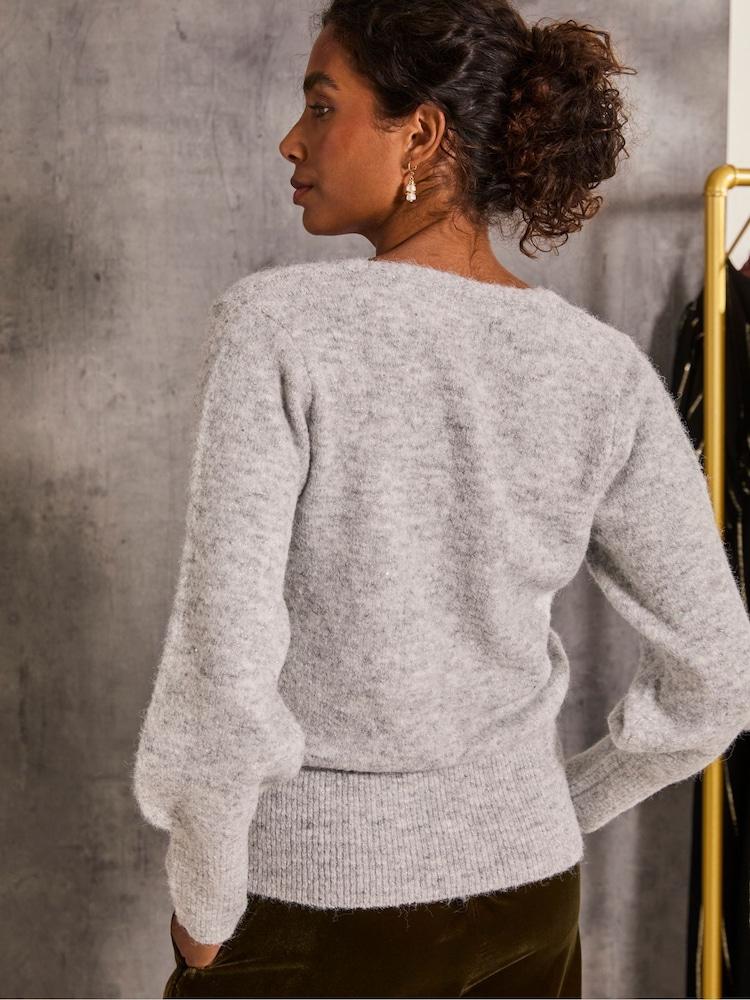 Fat Face Grey Cressida Knit Jumper
