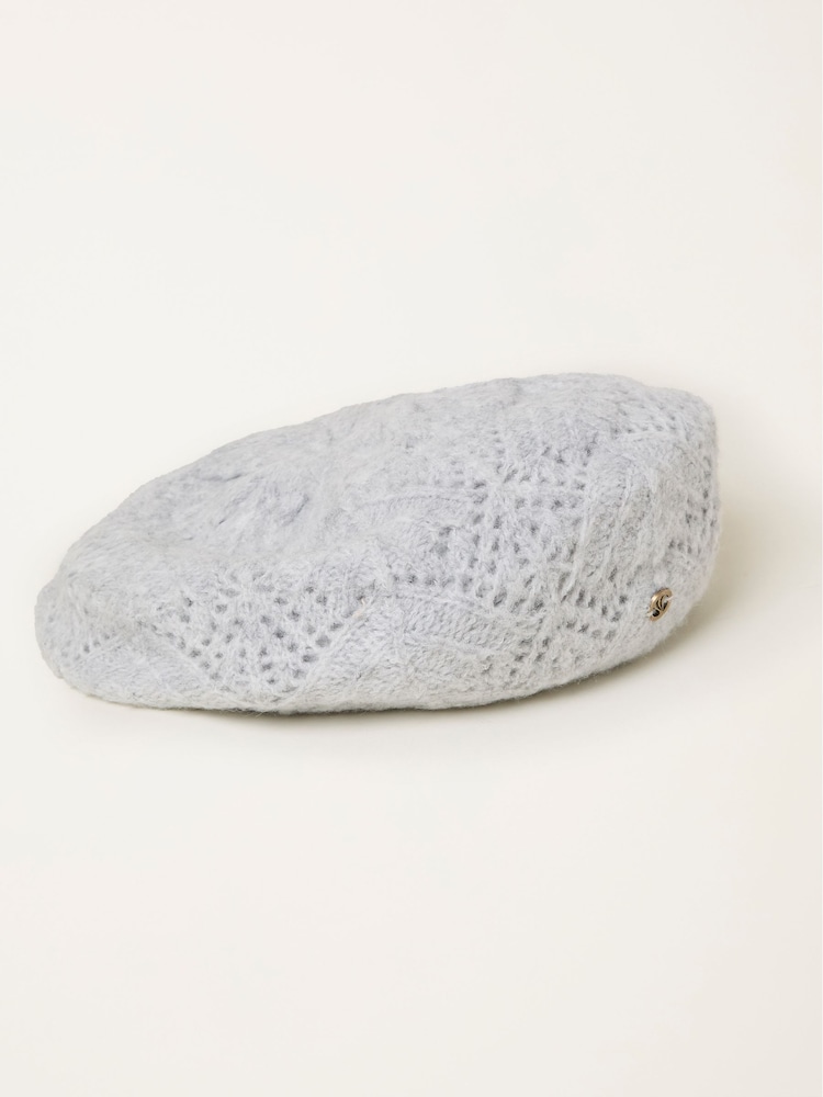 Fat Face Grey Knitted Beret