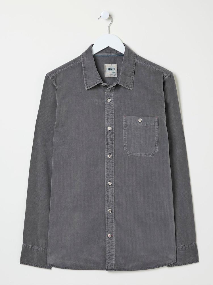 fat face Grey Long Sleeve Cord Shirt