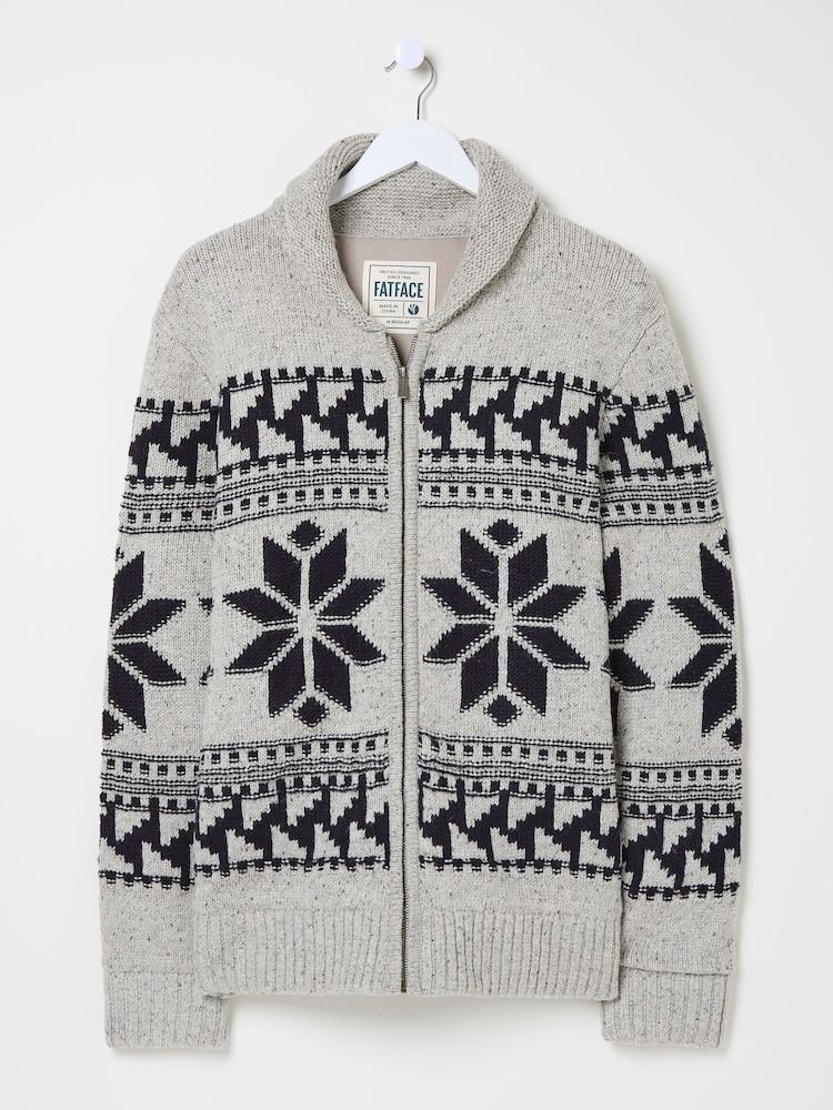 fat face Grey Shawl Cardigan