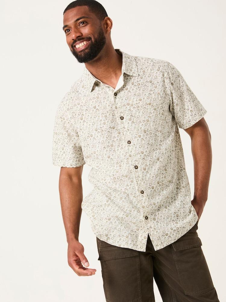 Fat Face Grey Short Sleeve Beeble Geo Print Shirt