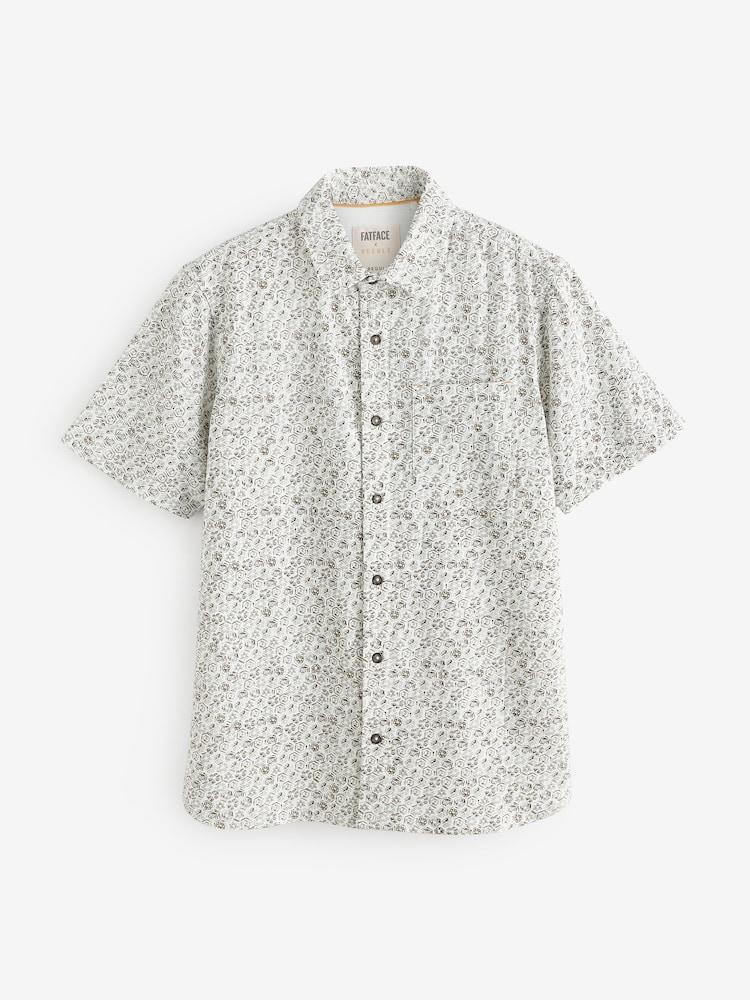 fat face Grey Short Sleeve Beeble Geo Print Shirt