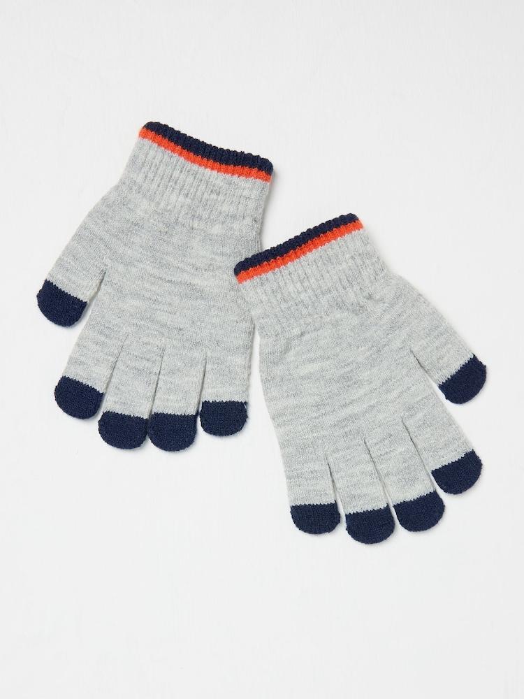 fat face Grey Space Badge Gloves