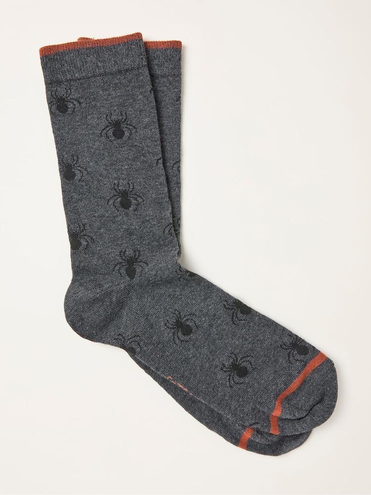 Fat Face Grey Spider Socks