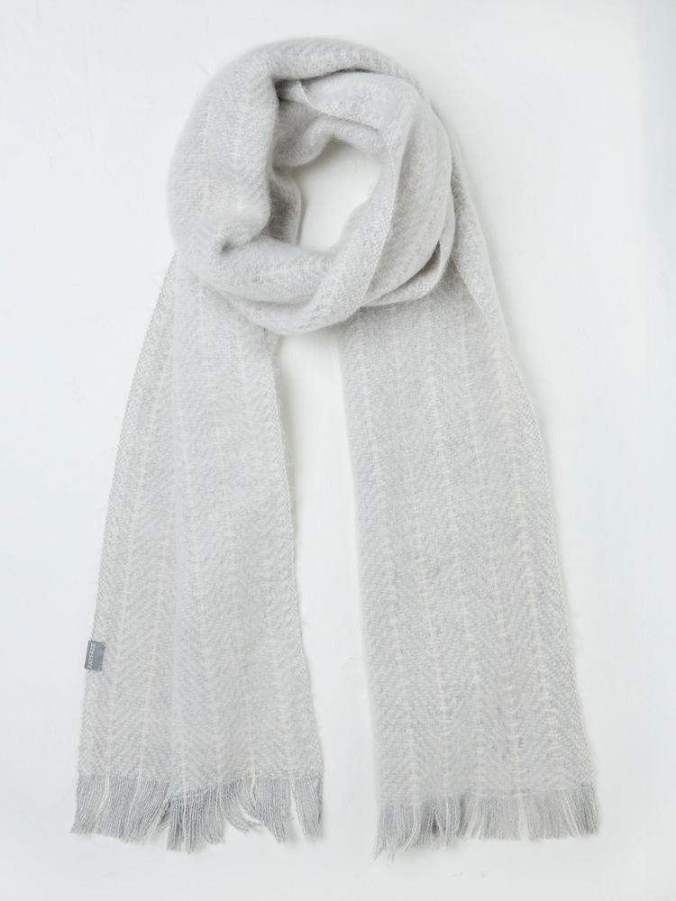 Fat Face Grey Stitch Detail Scarf