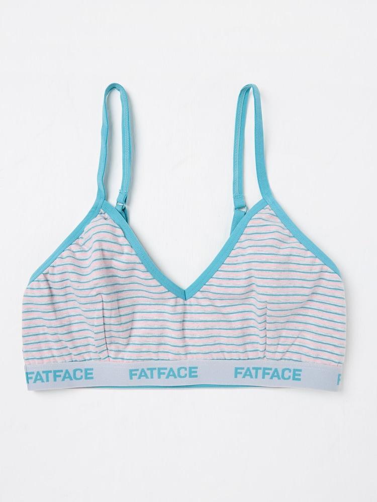 Fat Face Grey Striped Bralette