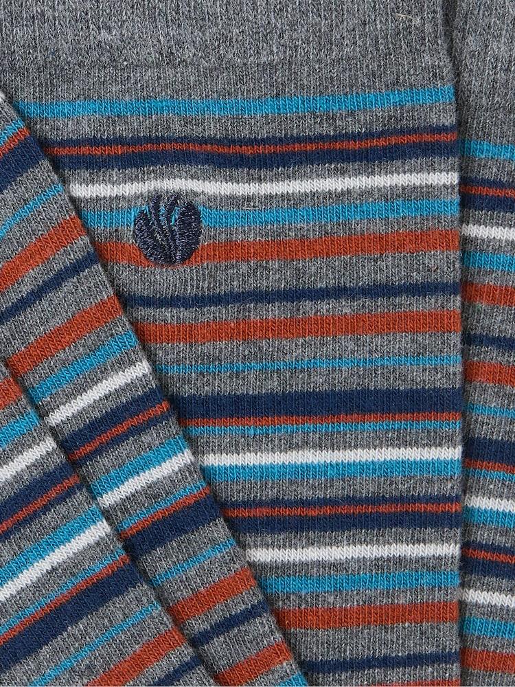 Fat Face Grey Striped Socks