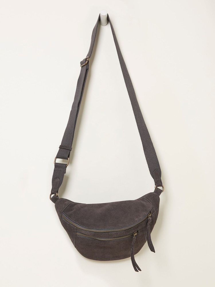 Fat Face Grey Suede Sling Bag