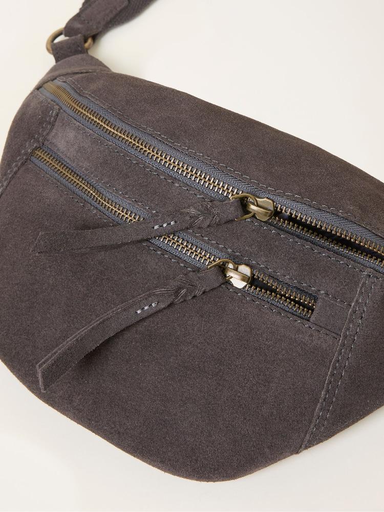 Fat Face Grey Suede Sling Bag