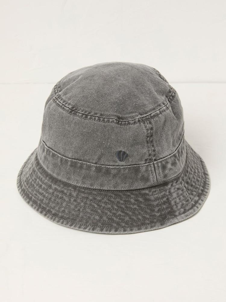 Fat Face Grey Washed Bucket 100% Cotton Hat