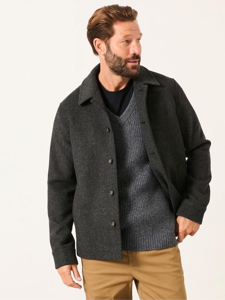 Fat Face Hadston Dark Grey Wool Mix Jacket