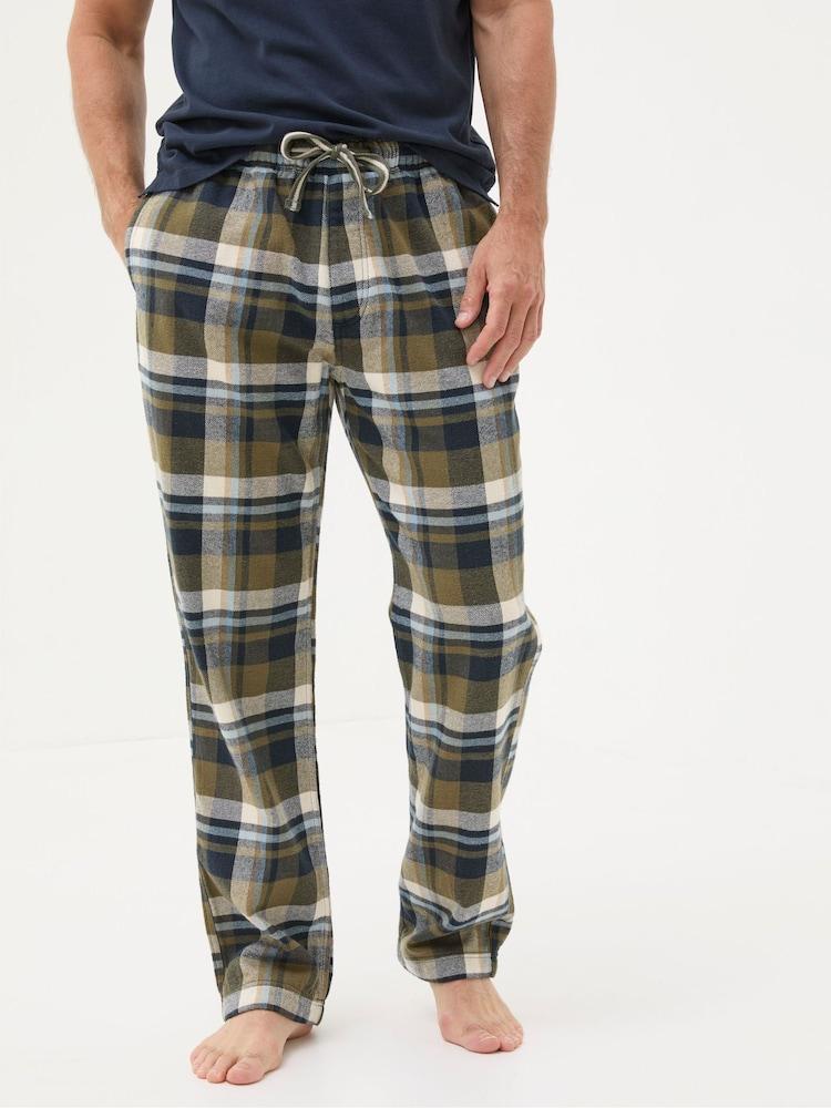 Fat Face Hambrook Green Check Pyjama Bottoms