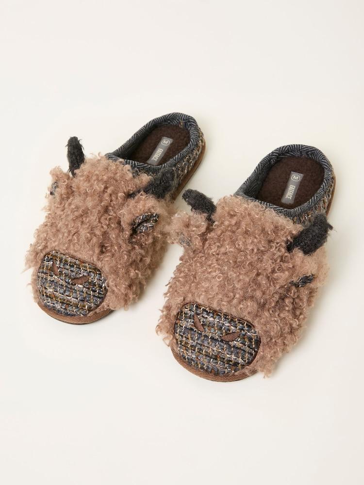 fat face Hamish Brown Cow Slipper