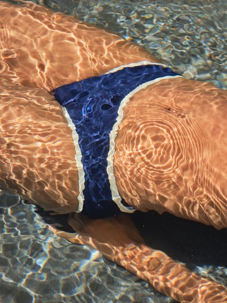 fat face Hampton Dark Vintage Blue Bikini Bottoms