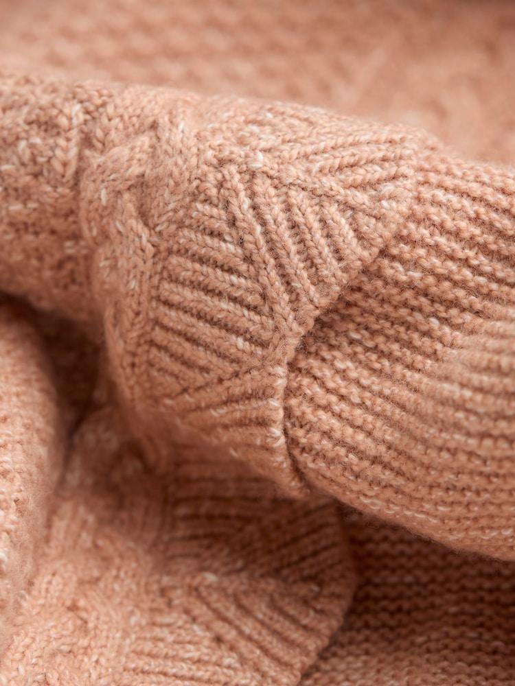 fat face Harlee Blush Pink Ruffle Knitted Jumper